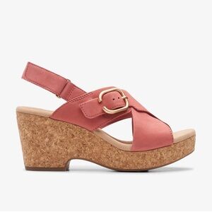 New Clarks Women's Giselle Dove Blush Nubuck Size 8M